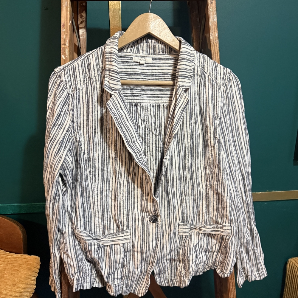 Maurices Black and White Striped Blazer